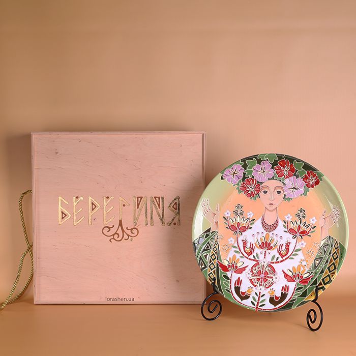 LoraShen Berehynia Collection: 'Mother Earth' Hand-Painted Ceramic Plate