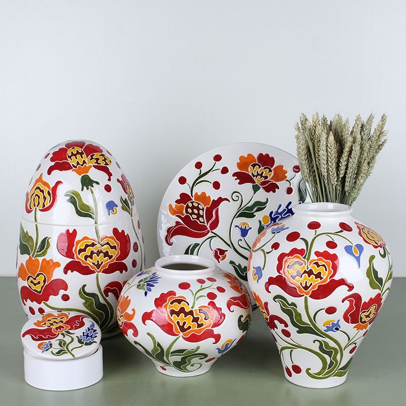 LoraShen 'Hetmans’ka' مجموعة ديكور خزفية من 5 قطع – طقم داخلي مطلي باليد